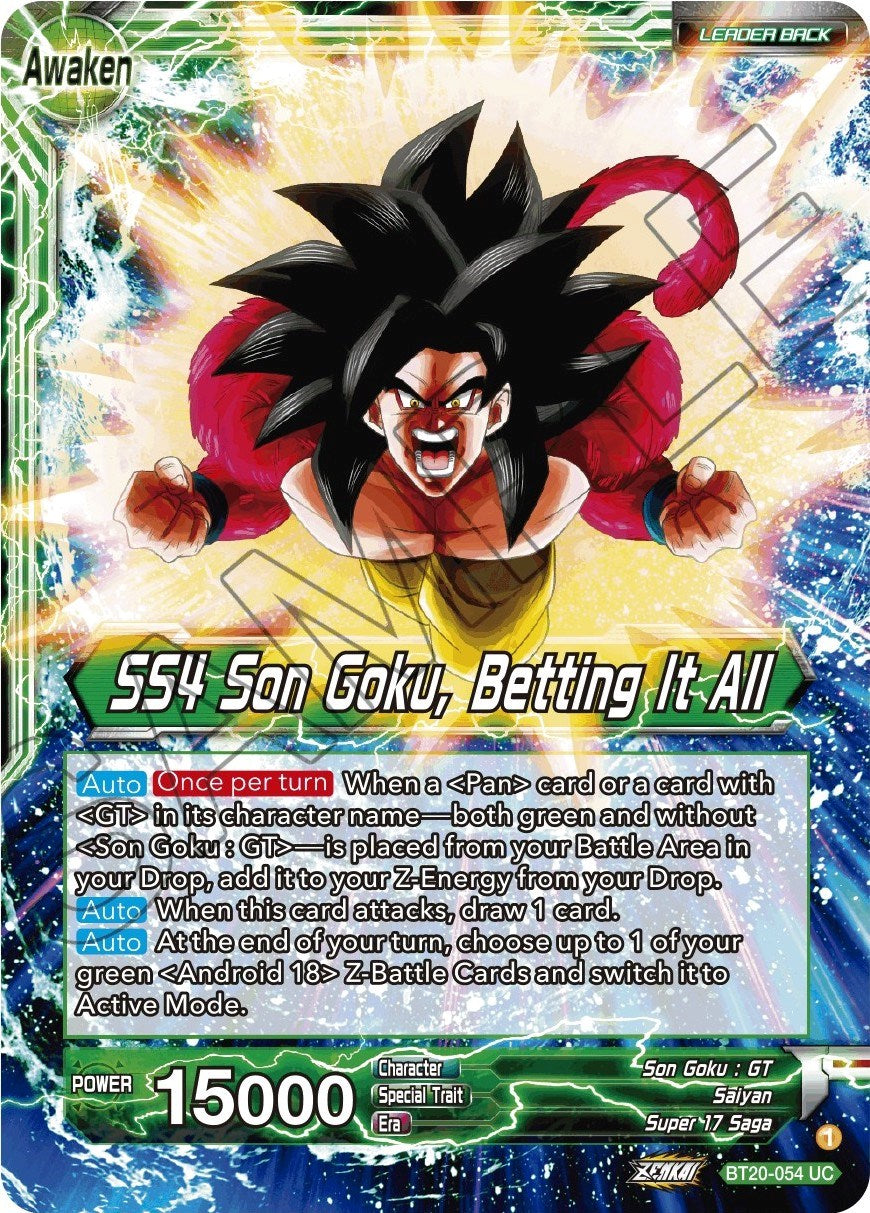 Son Goku // SS4 Son Goku, Betting It All (BT20-054) [Power Absorbed] Parallel Foil
