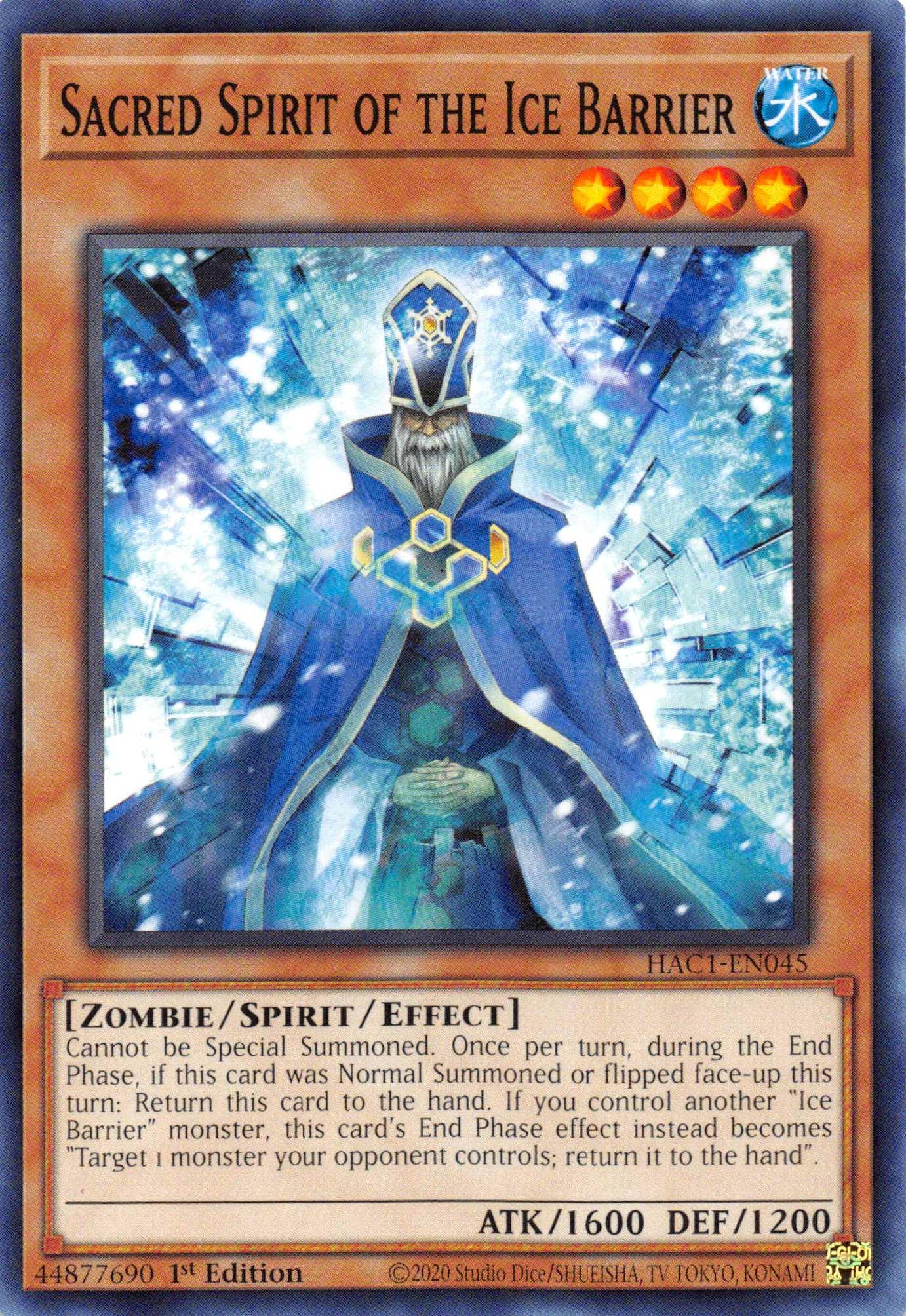 Sacred Spirit of the Ice Barrier (Duel Terminal) [HAC1-EN045] Parallel Rare - Josh's Cards
