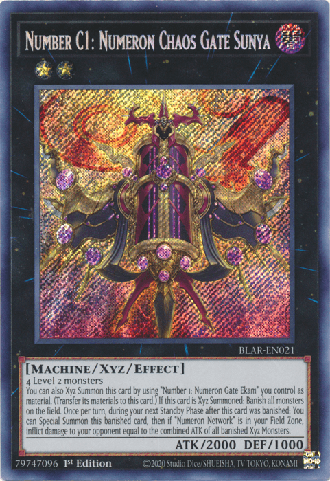 Number C1: Numeron Chaos Gate Sunya [BLAR-EN021] Secret Rare - Josh's Cards