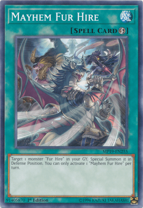 Mayhem Fur Hire [MP19-EN255] Common - Josh's Cards