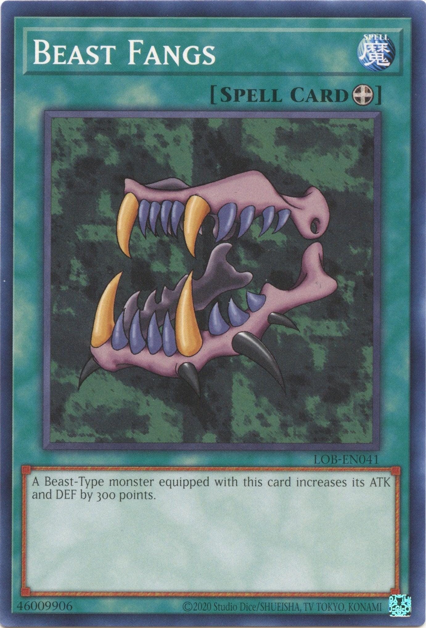 Beast Fangs (25th Anniversary) [LOB-EN041] Common - Josh's Cards