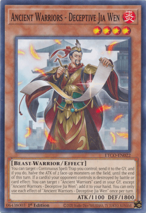 Ancient Warriors - Deceptive Jia Wen [ETCO-EN022] Common - Josh's Cards