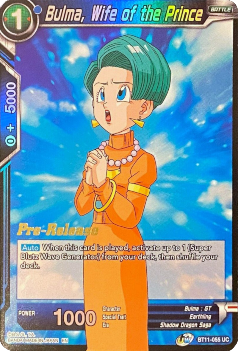 Bulma, Wife of the Prince (BT11-055) [Vermilion Bloodline Prerelease Promos] Parallel Foil