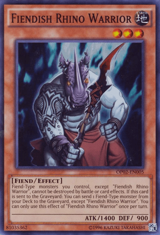 Fiendish Rhino Warrior [OP02-EN005] Super Rare - Josh's Cards