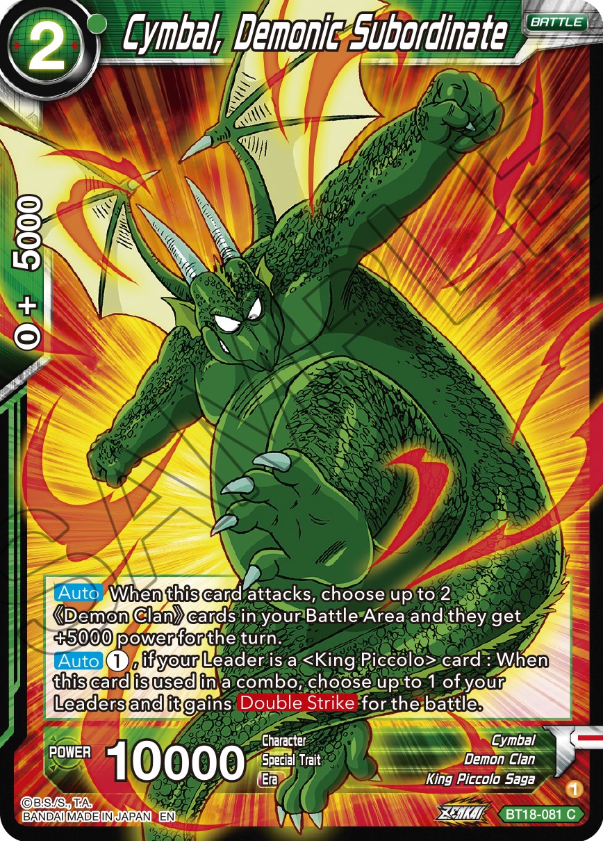 Cymbal, Demonic Subordinate (BT18-081) [Dawn of the Z-Legends] Parallel Foil