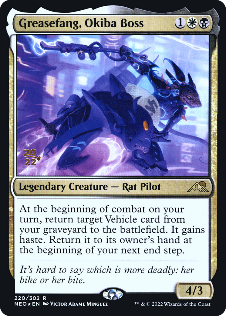 Greasefang, Okiba Boss (PRE-220S) - Kamigawa: Neon Dynasty Promos Foil