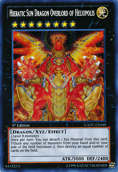 Hieratic Sun Dragon Overlord of Heliopolis [GAOV-EN048] Secret Rare - Josh's Cards