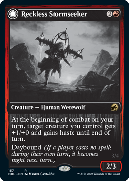 Reckless Stormseeker // Storm-Charged Slasher (DBL-157) - Innistrad: Double Feature: (Double Faced Transform) Foil