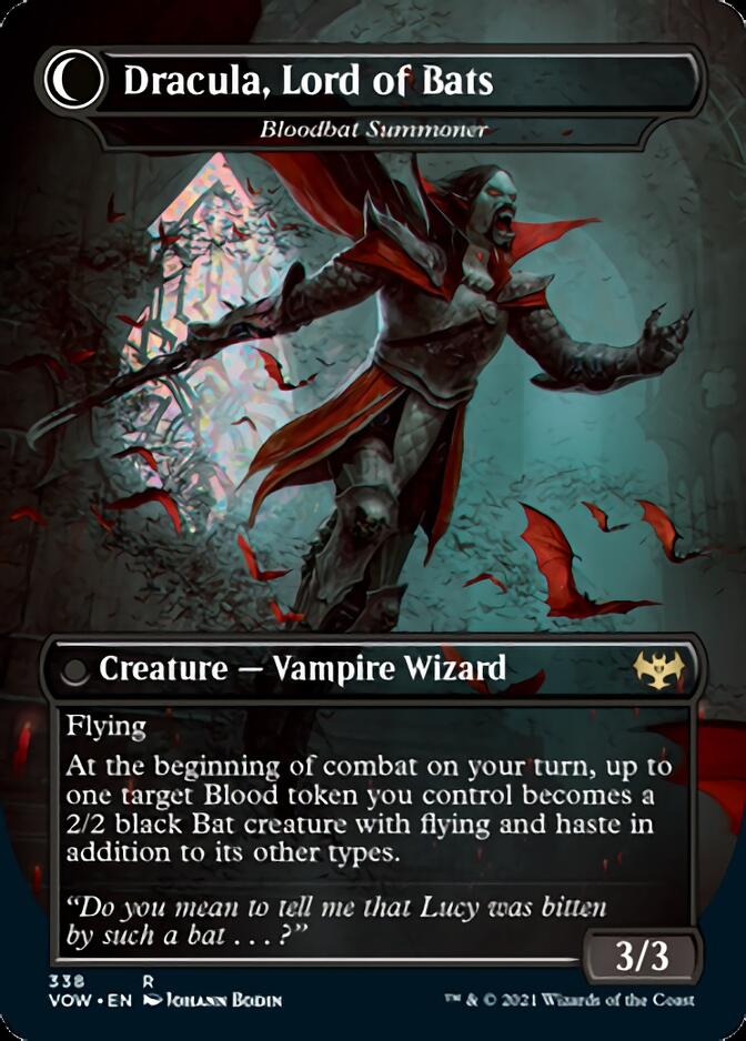 Voldaren Bloodcaster // Bloodbat Summoner (VOW-338) - Innistrad: Crimson Vow: (Double Faced Transform) (Borderless) Foil