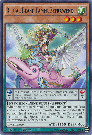 Ritual Beast Tamer Zefrawendi [CROS-EN029] Rare - Josh's Cards