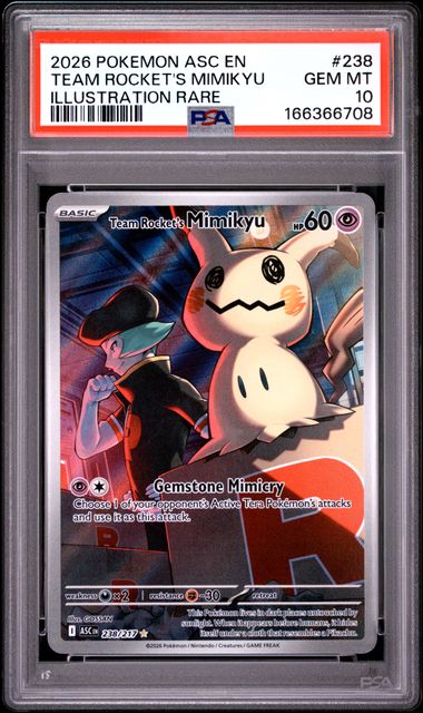 Team Rocket's Mimikyu Illustration Rare ME Ascended Heroes 238/217 PSA 10