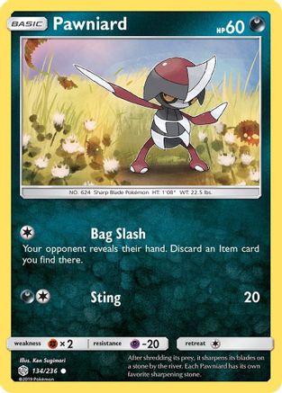 Pawniard 134/236 - SM  Cosmic Eclipse Reverse Holofoil