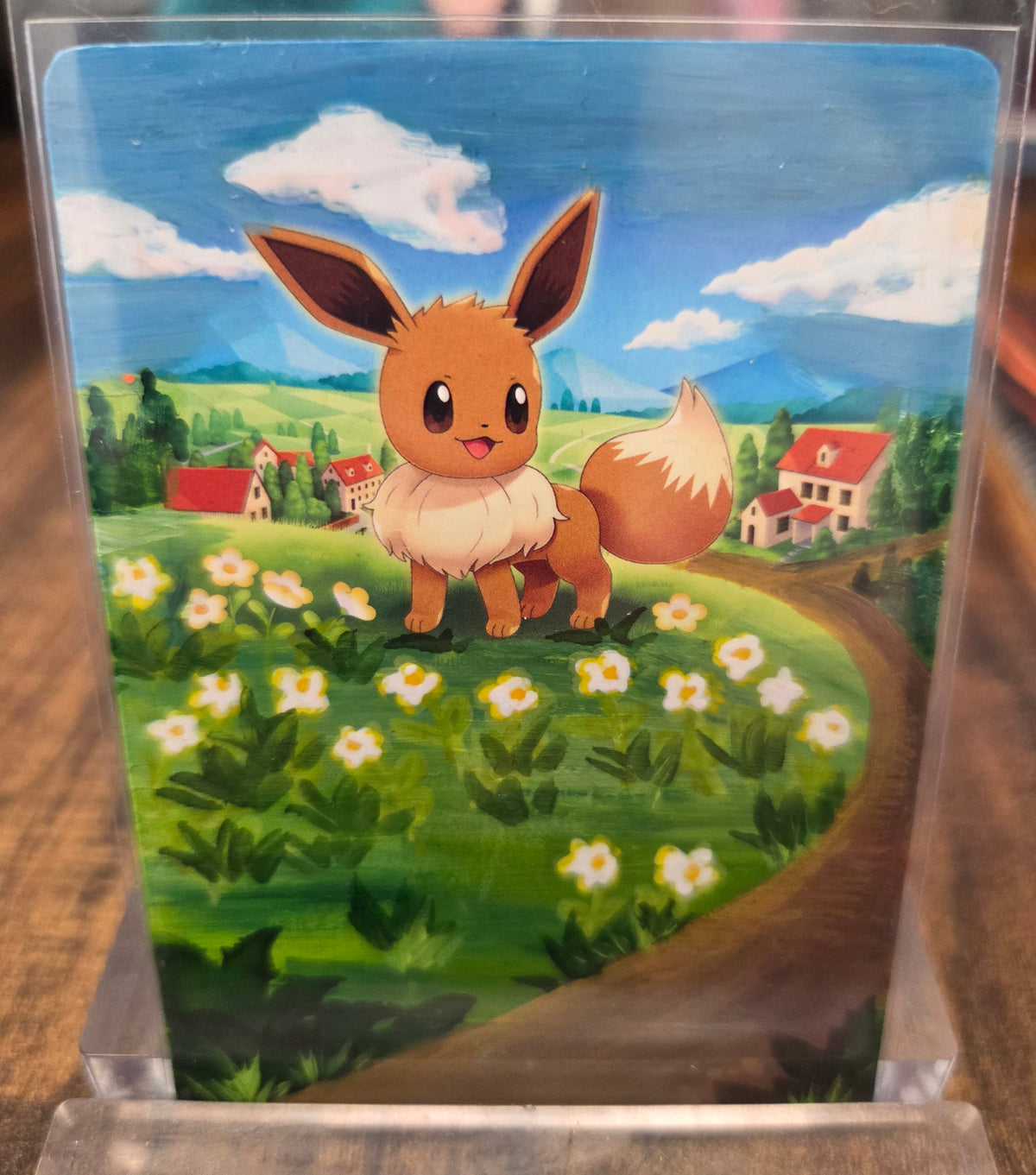 Custom Painted Eevee Pokemon Card