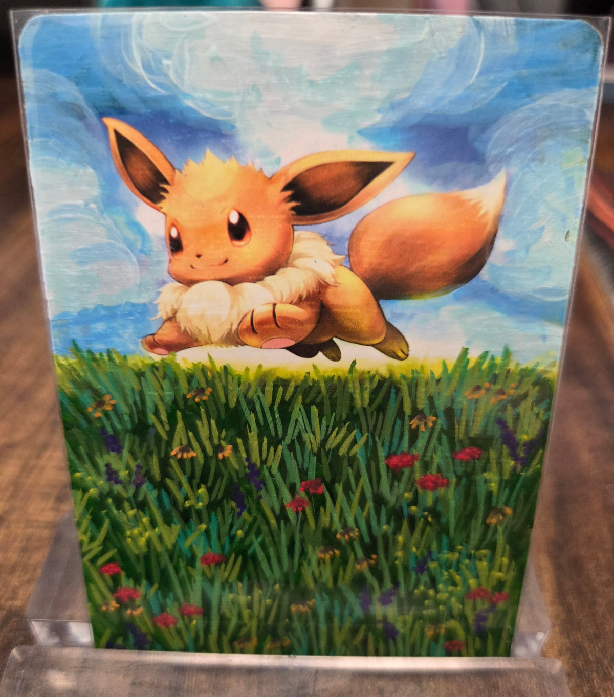 Custom Painted Eevee Pokemon Card