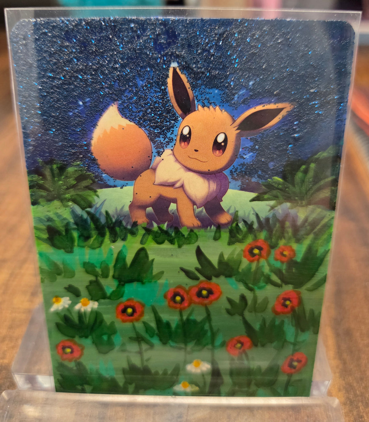 Custom Painted Eevee Pokemon Card