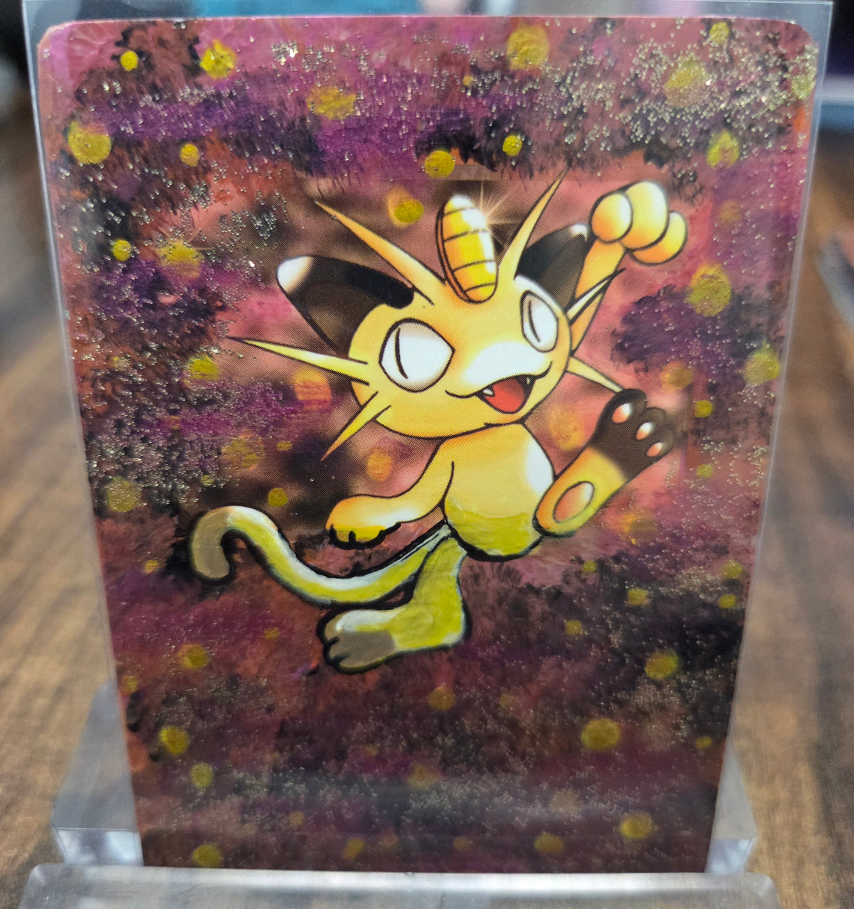 Custom Painted Meowth Pokemon Card