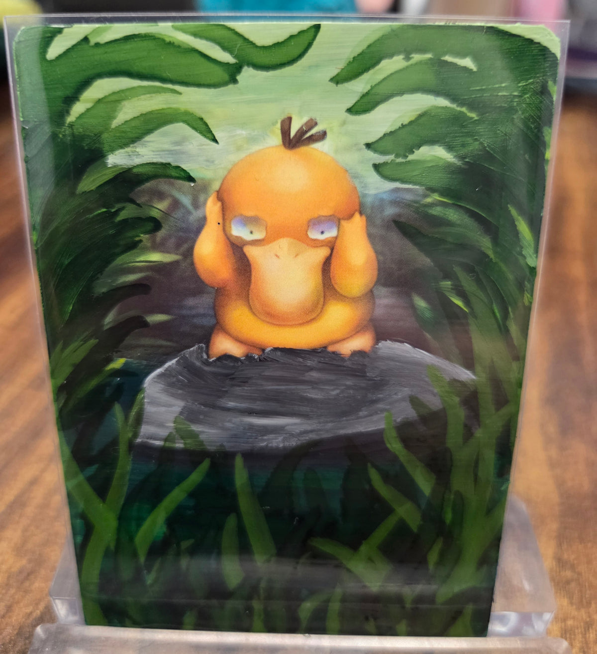 Custom Painted Psyduck Pokemon Card