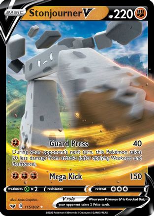 Stonjourner V 115/202 - SWSH01 Sword & Shield Base Set Holofoil