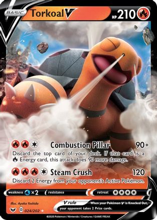 Torkoal V 024/202 - SWSH01 Sword & Shield Base Set Holofoil
