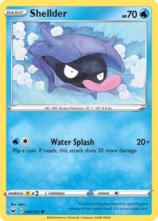 Shellder 040/202 - SWSH01 Sword & Shield Base Set Reverse Holofoil