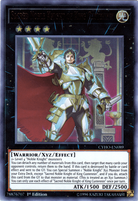 Sacred Noble Knight of King Custennin [CYHO-EN089] Ultra Rare - Josh's Cards