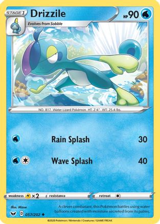 Drizzile () 057/202 - SWSH01 Sword & Shield Base Set Reverse Holofoil
