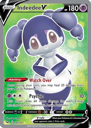 Indeedee V (Full Art) 192/202 - SWSH01 Sword & Shield Base Set Holofoil
