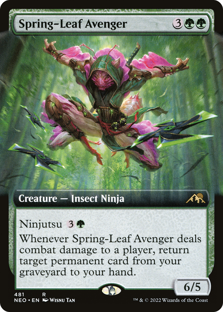 Spring-Leaf Avenger (NEO-481) - Kamigawa: Neon Dynasty: (Extended Art)