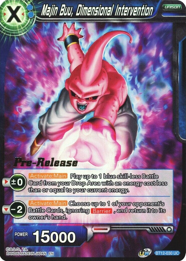 Majin Buu, Dimensional Intervention (BT12-030) [Vicious Rejuvenation Prerelease Promos] Parallel Foil