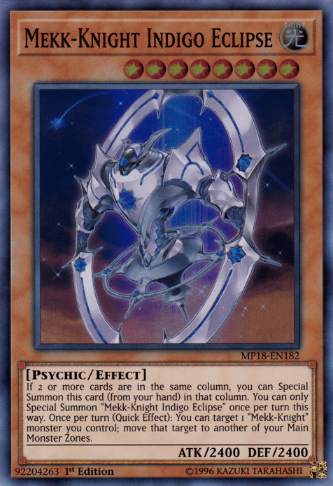 Mekk-Knight Indigo Eclipse [MP18-EN182] Super Rare - Josh's Cards