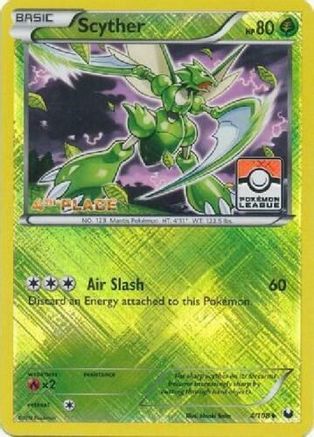 Scyther 004/108 - League & Championship Cards - Reverse Holofoil