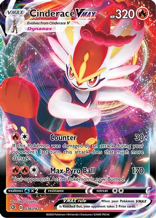 Cinderace VMAX 036/192 - SWSH02 Rebel Clash Holofoil