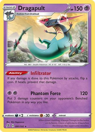 Dragapult 091/192 - SWSH02 Rebel Clash Reverse Holofoil