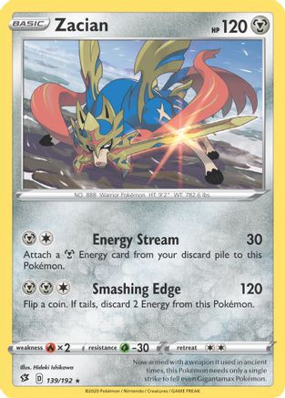 Zacian - 139/192 (Cracked Ice Holo) [139] (Deck Exclusives) Holofoil