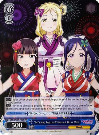 "Let's Sing Together!" Kanan & Dia & Mari (LSS/WE27-PE01 PR) - Love Live! Sunshine!! Extra Booster