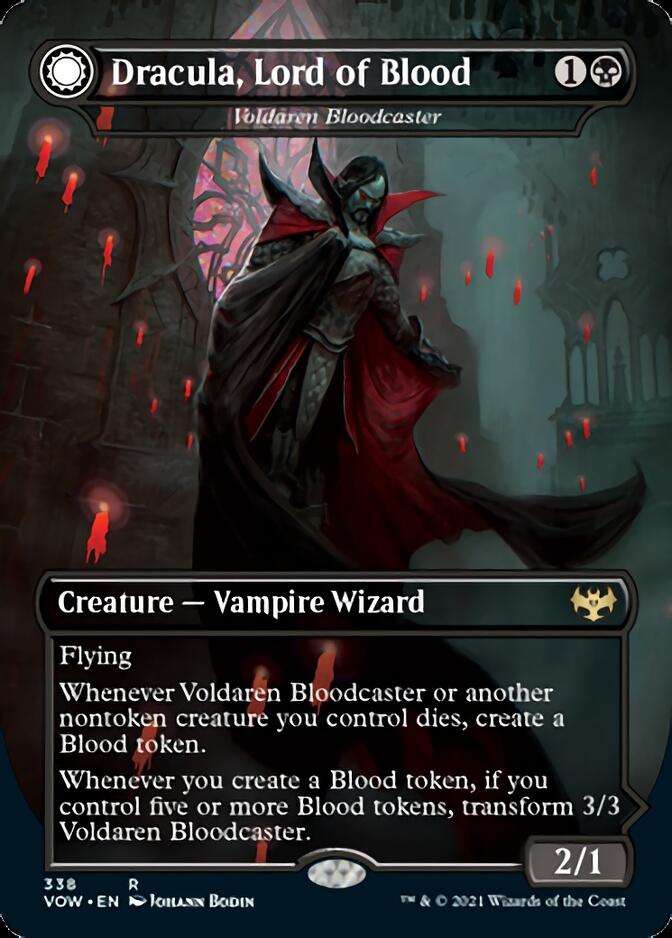 Voldaren Bloodcaster // Bloodbat Summoner (VOW-338) - Innistrad: Crimson Vow: (Double Faced Transform) (Borderless) Foil