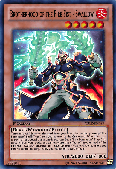 Brotherhood of the Fire Fist - Swallow [CBLZ-EN027] Super Rare - Josh's Cards