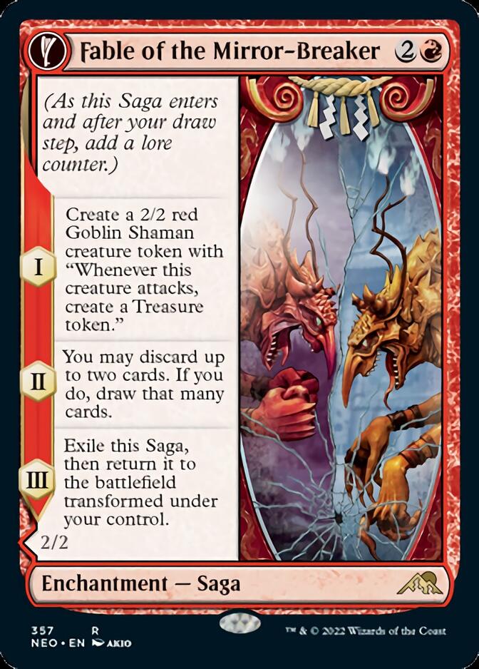 Fable of the Mirror-Breaker // Reflection of Kiki-Jiki (NEO-357) - Kamigawa: Neon Dynasty: (Showcase, fandfc) Foil