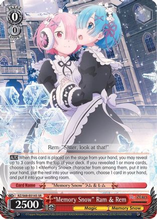 "Memory Snow" Ram & Rem (SR) (RZ/S68-E014S SR) - Re:ZERO Memory Snow