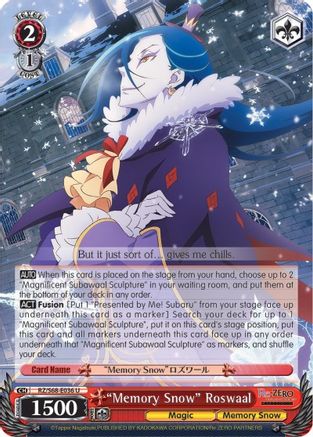 "Memory Snow" Roswaal (RZ/S68-E036 U) - Re:ZERO Memory Snow