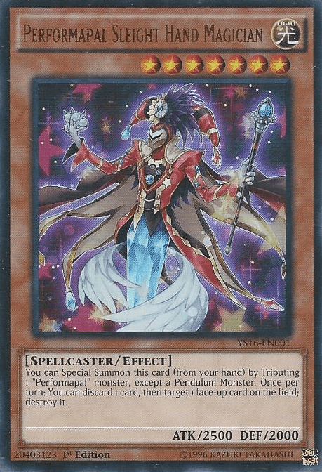 Performapal Sleight Hand Magician [YS16-EN001] Ultra Rare - Josh's Cards