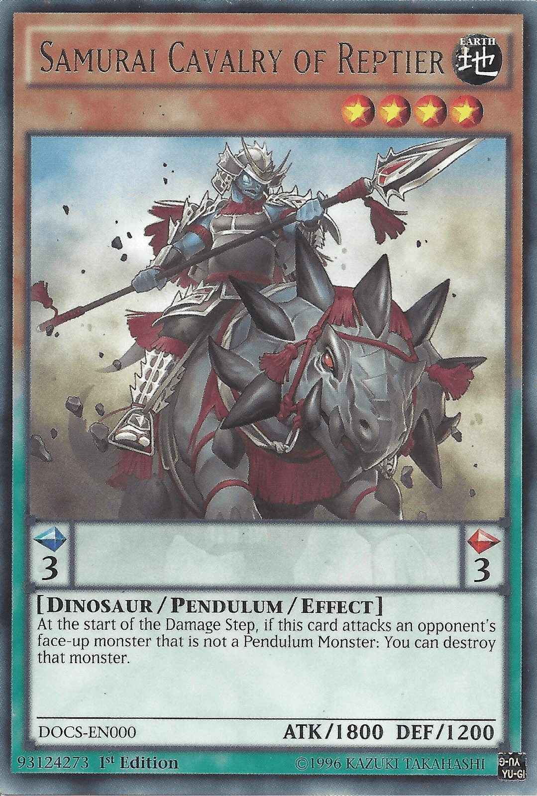 Samurai Cavalry of Reptier [DOCS-EN000] Rare - Josh's Cards