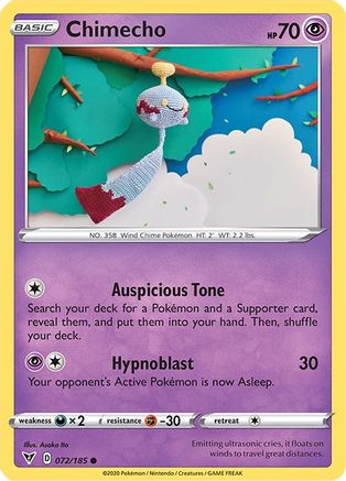Chimecho 072/185 - SWSH04 Vivid Voltage Reverse Holofoil