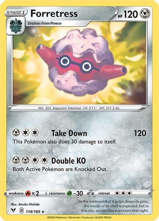 Forretress 114/185 - SWSH04 Vivid Voltage Reverse Holofoil