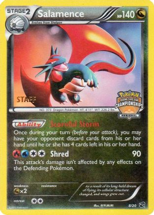 Salamence (Regional Championships) [Staff] 008/20 - League & Championship Cards Reverse Holofoil