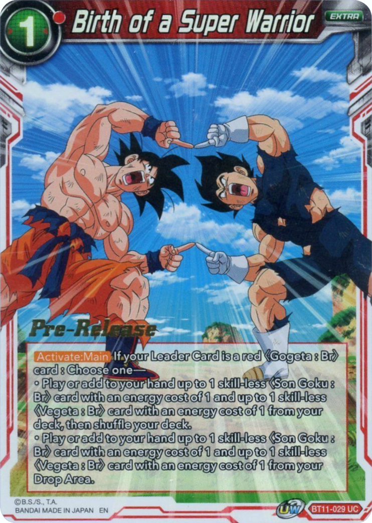 Birth of a Super Warrior (BT11-029) [Vermilion Bloodline Prerelease Promos] Parallel Foil