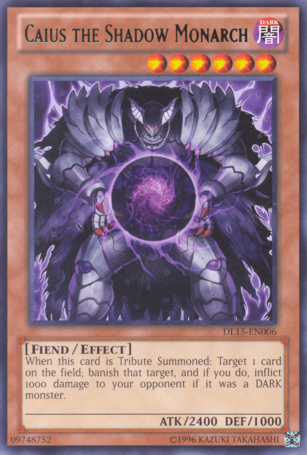 Caius the Shadow Monarch (Green) [DL15-EN006] Rare - Josh's Cards