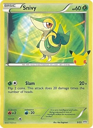 Snivy 005/25 - McDonalds 25th Anniversary Promos Holofoil