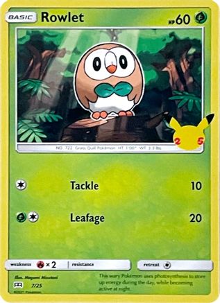 Rowlet 007/25 - McDonalds 25th Anniversary Promos Holofoil