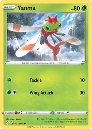 Yanma 001/072 - Shining Fates Reverse Holofoil